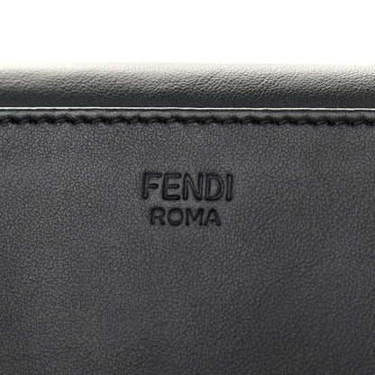 Fendi Vitello Grace Elastic FF Bi-Color Continental Wallet Black Sunflowers 6 of 12