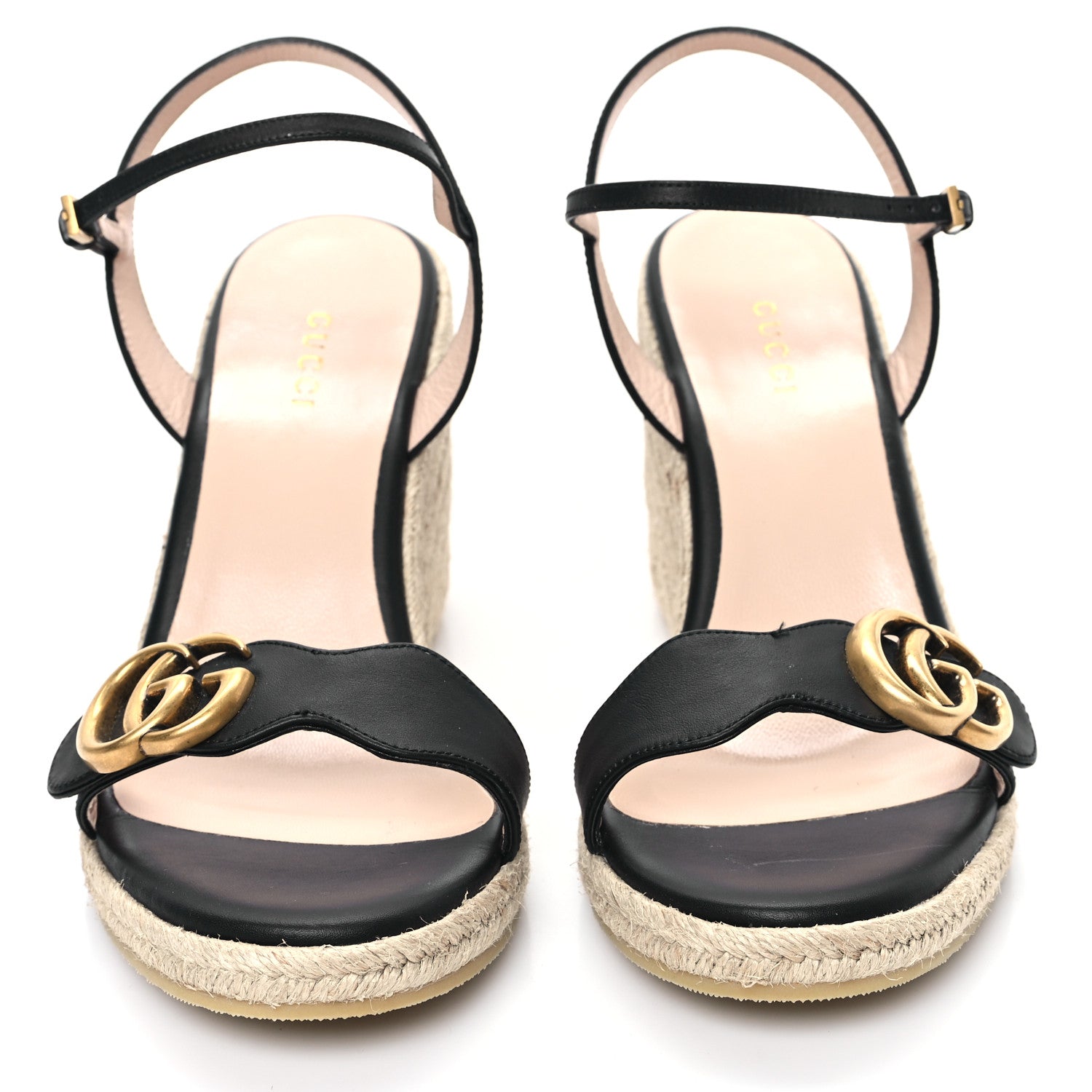 Gucci Galassia Aitana Espadrille 10/95mm Wedge Sandals 38 Black 2 of 11