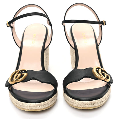 Gucci Galassia Aitana Espadrille 10/95mm Wedge Sandals 38 Black 2 of 11