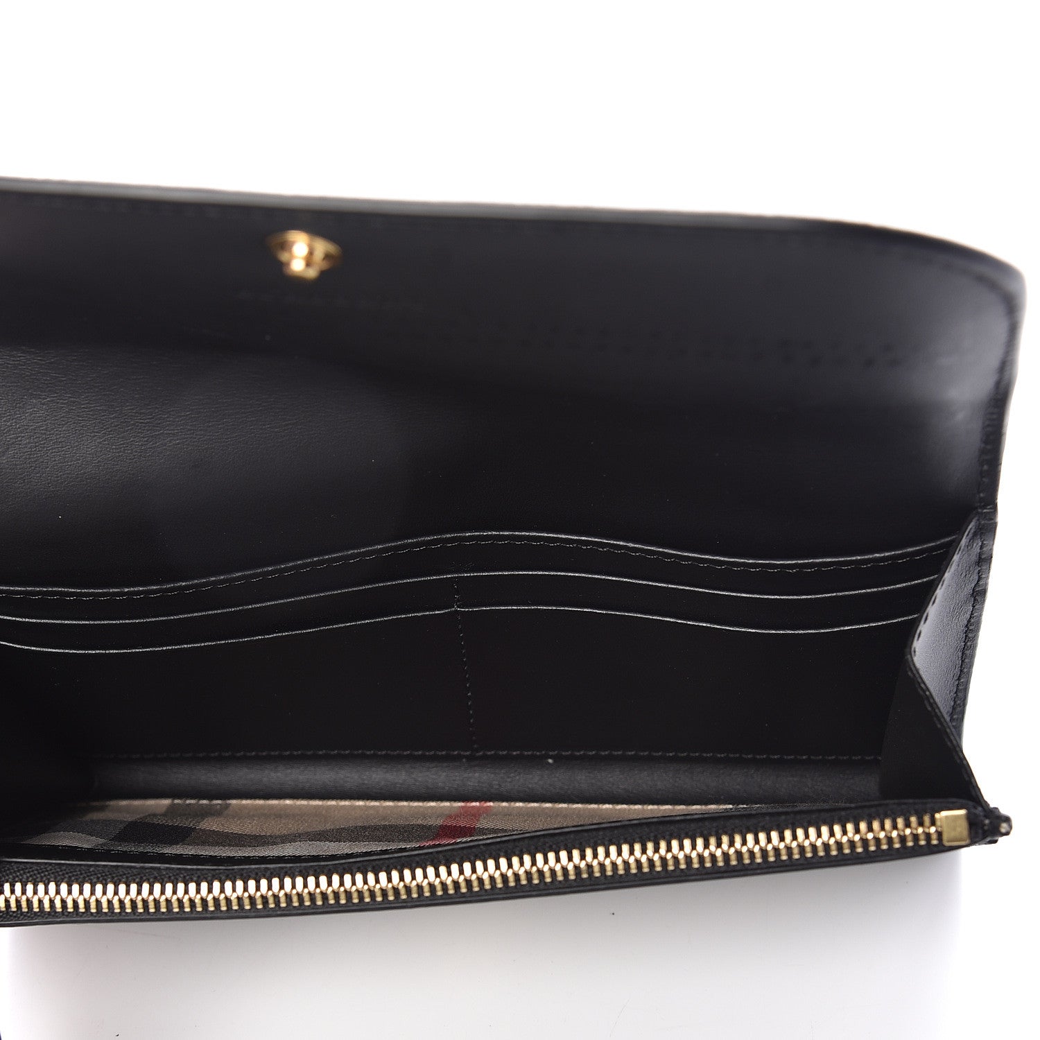 Burberry Grainy Calfskin Ashton Continental Flap Wallet Black 5 of 6