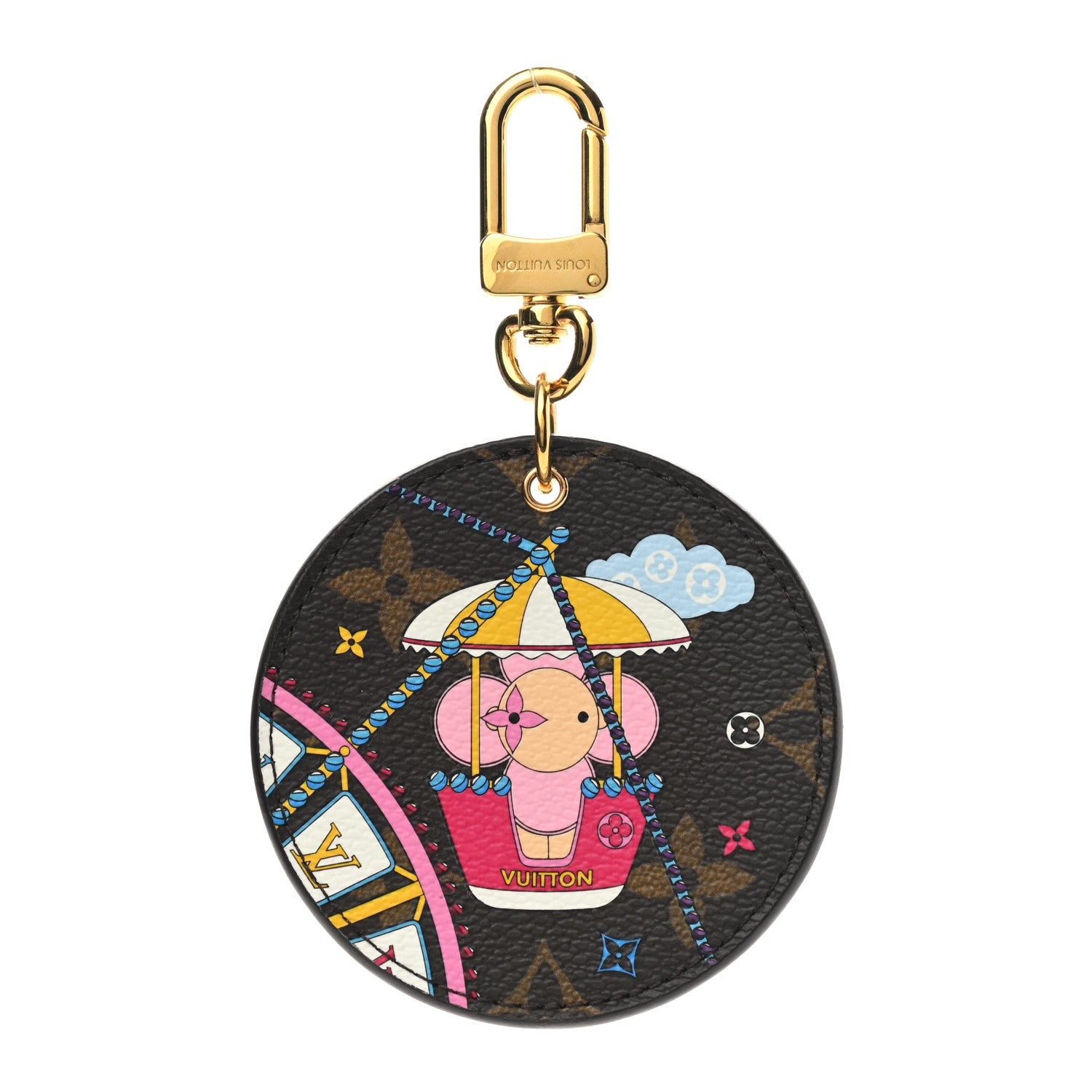 Louis Vuitton Monogram 2020 Christmas Animation Big Wheel Bag Charm Key Ring Rose Ballerine 1 of 5