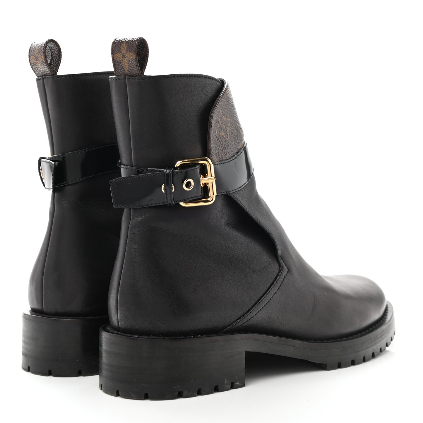 Calfskin Monogram Discovery Flat Ankle Boots 38.5 Black