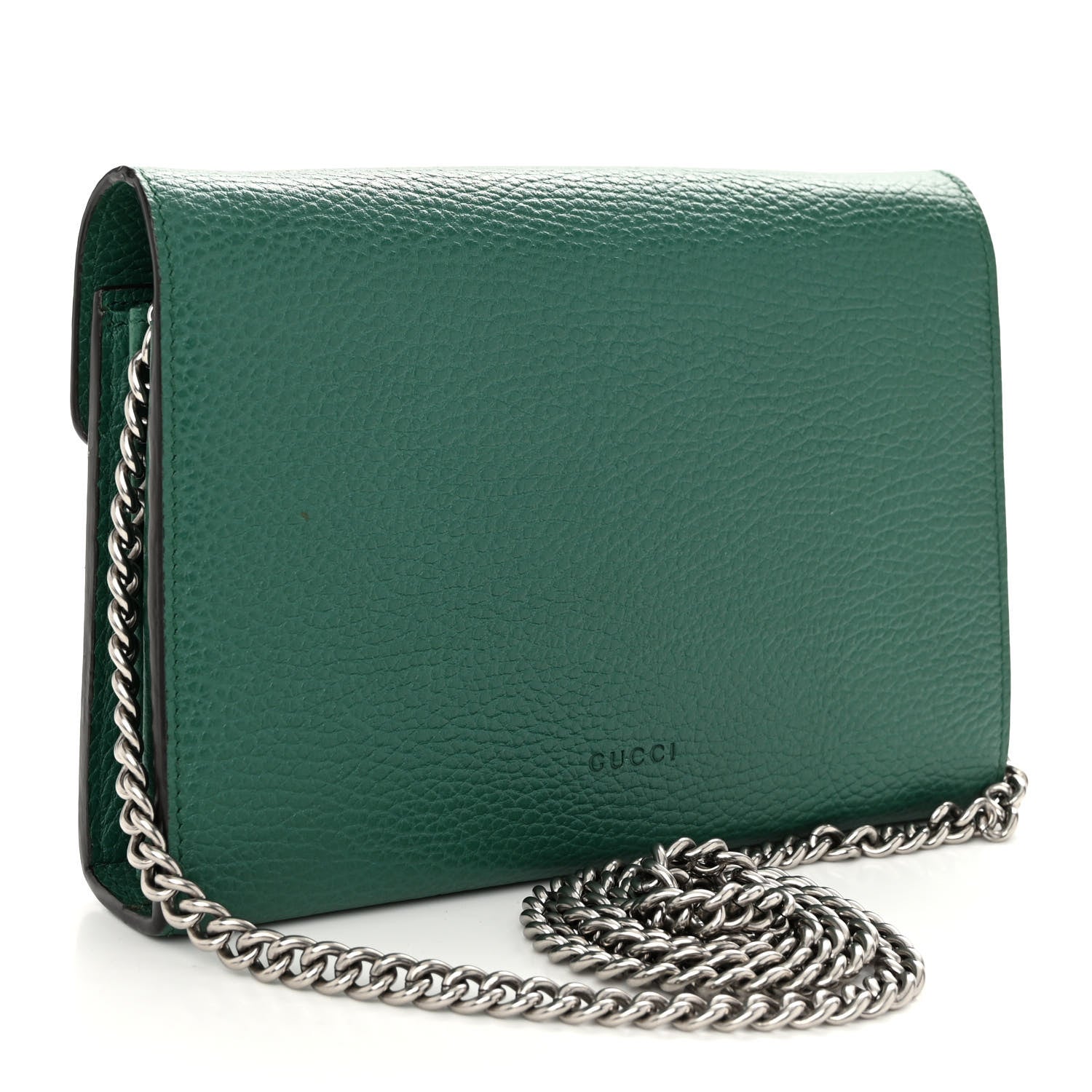 Gucci Calfskin Mini Dionysus Chain Wallet Emerald 3 of 9