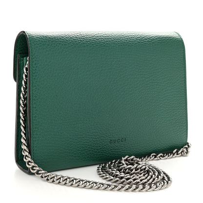 Gucci Calfskin Mini Dionysus Chain Wallet Emerald 3 of 9