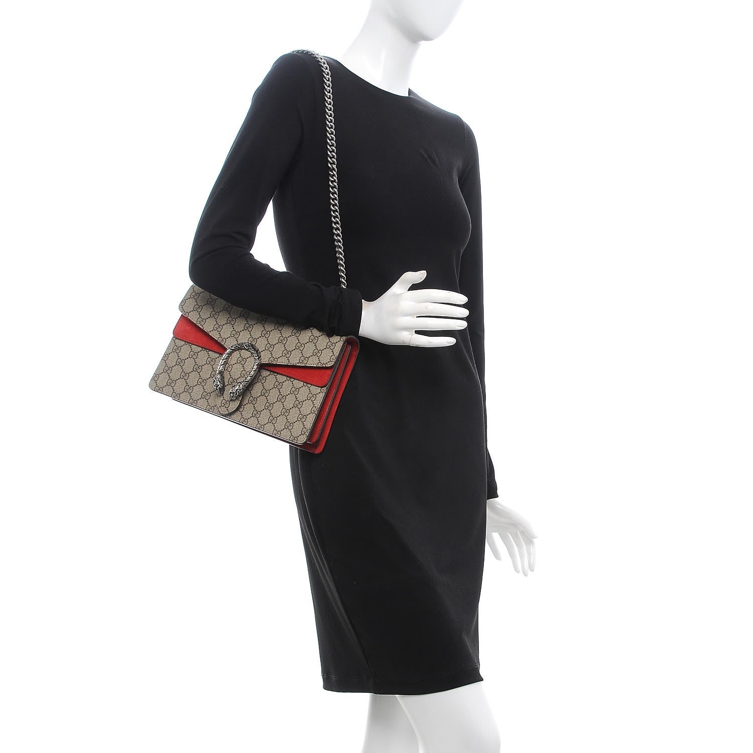 Gucci GG Supreme Monogram Small Dionysus Shoulder Bag Red 2 of 9