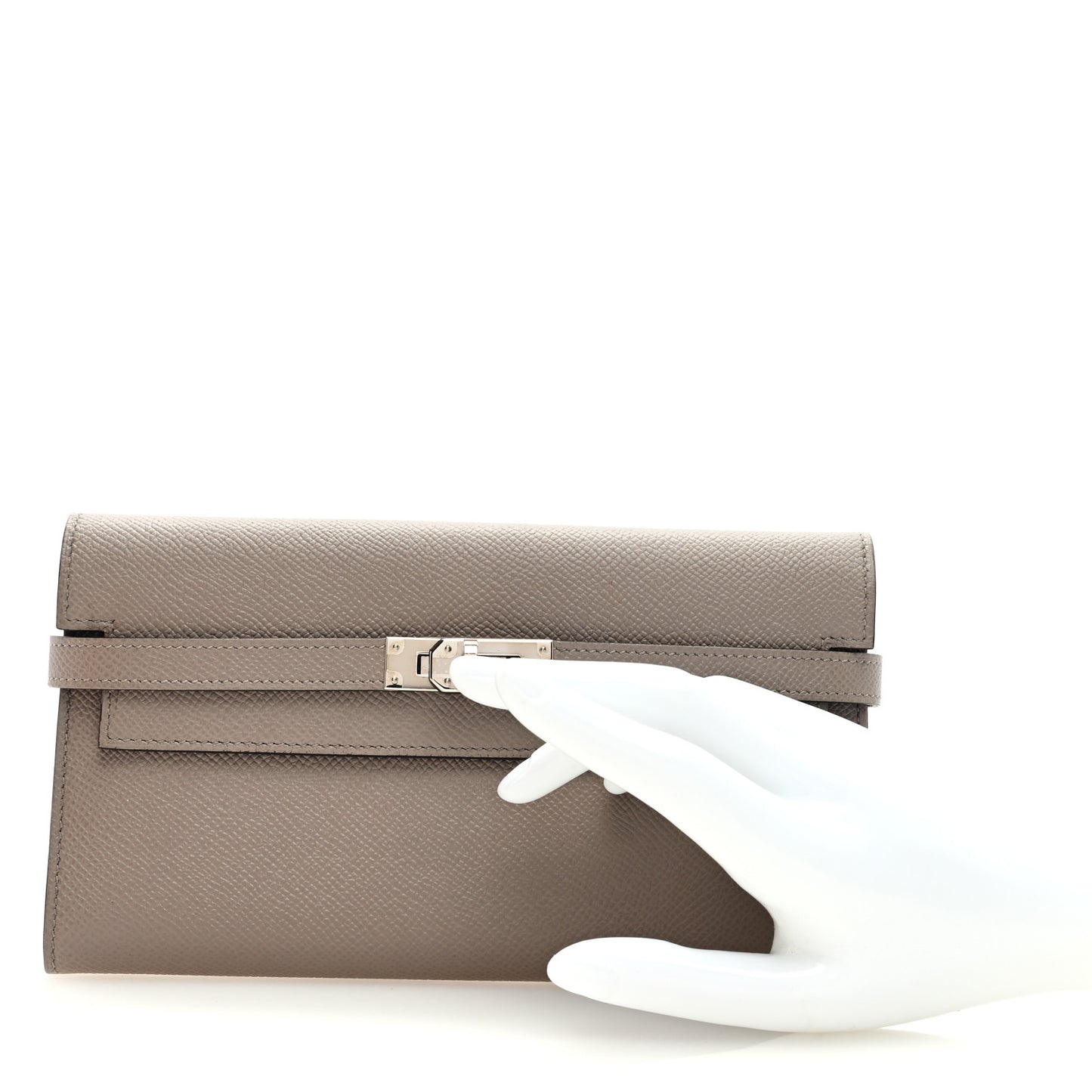 Epsom Verso Kelly Longue Wallet Gris Asphalt Bleu Indigo