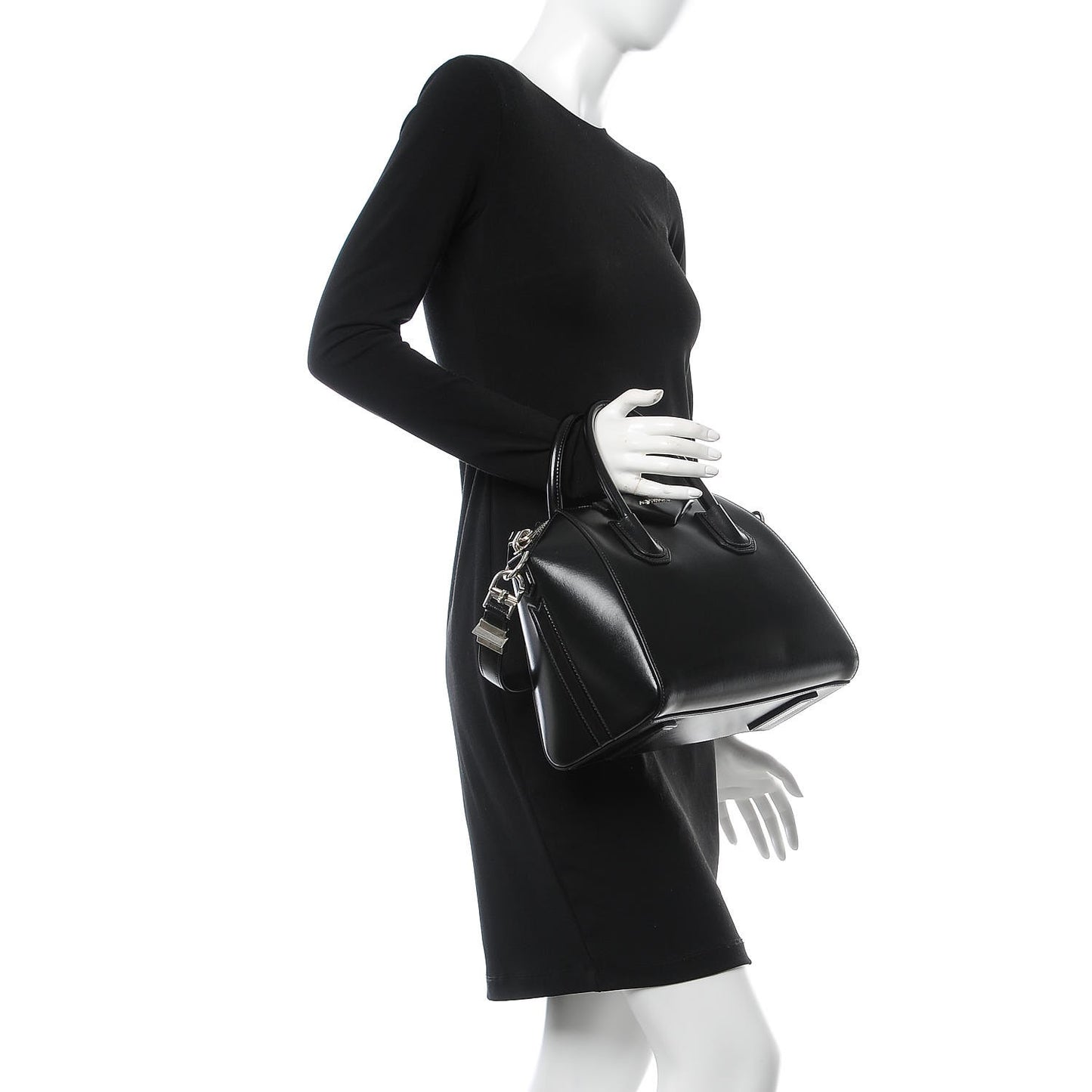 Shiny Lord Calfskin Small Antigona Black