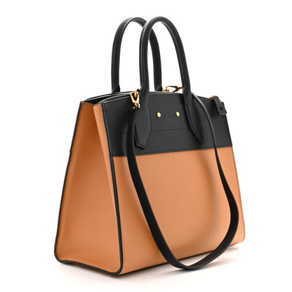 Louis Vuitton Taurillon City Steamer MM Black Camel 3 of 9