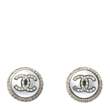 Chanel Crystal Pearl CC Round Earrings Gold 1 of 4