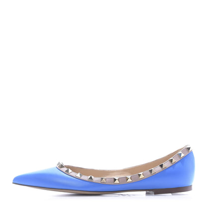 Valentino Garavani Nappa Rockstud Ballerina Flats 38 Blue Poudre 1 of 11
