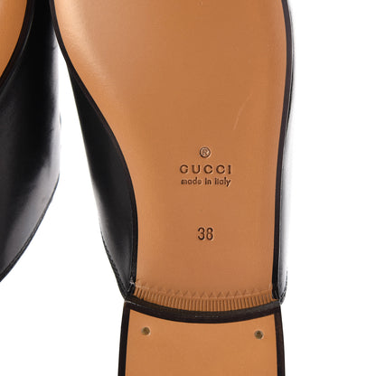 Gucci Calfskin Flower Embroidered Womens Princetown Slippers 38 Black 6 of 9