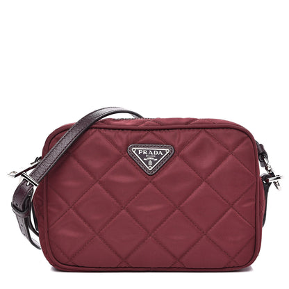 Prada Nylon Tessuto Impuntu Quilted Crossbody Bag Granato 1 of 10