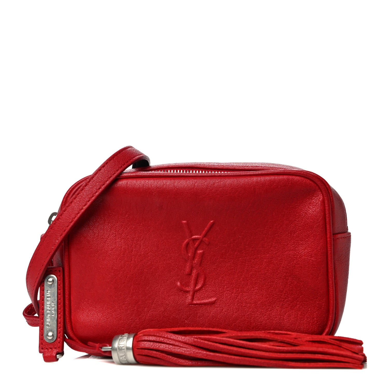 Saint Laurent Lambskin Monogram Lou Belt Bag Red 1 of 12