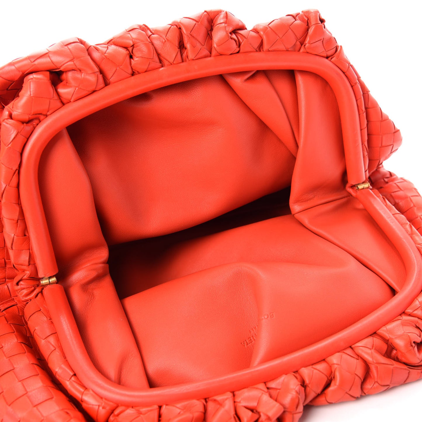 Nappa Maxi Intrecciato The Pouch Oversized Clutch Bright Red
