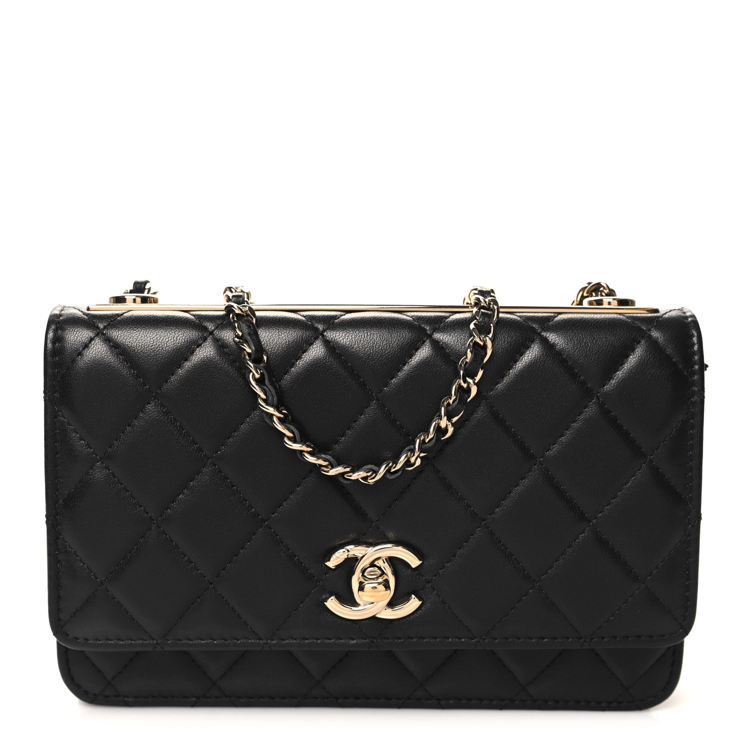 Chanel Lambskin Quilted Trendy CC Wallet On Chain WOC Black 1 of 12
