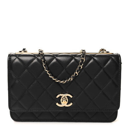 Chanel Lambskin Quilted Trendy CC Wallet On Chain WOC Black 1 of 12