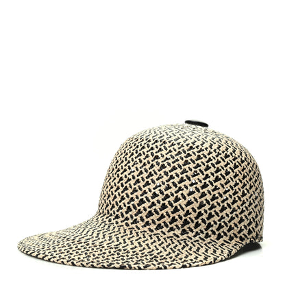 Hermes Panama Straw Chapeau Tanzanie Canna Hat 58 Naturel Black 1 of 5