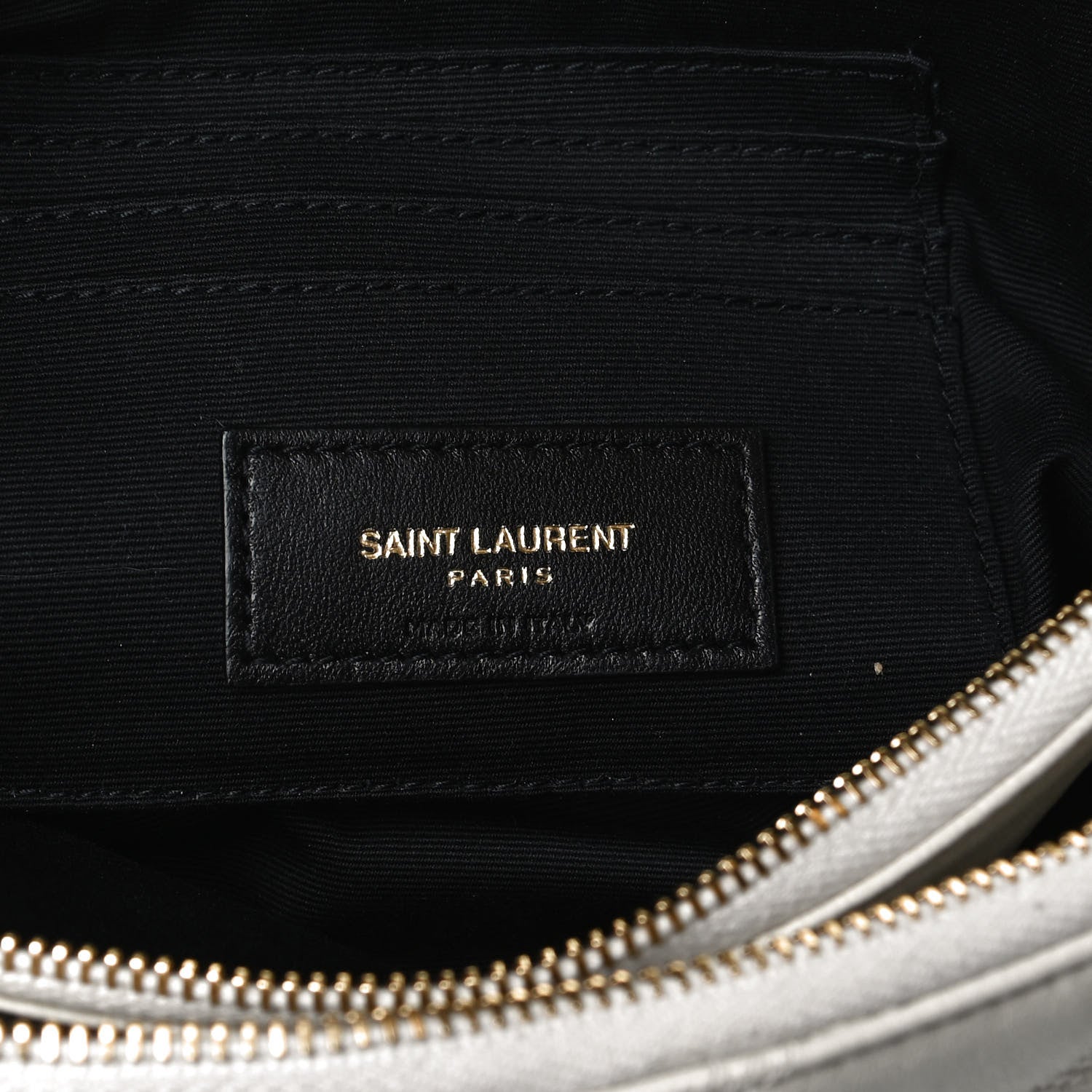 Saint Laurent Grained Lambskin Quilted Mini Becky Double Zip Bag Vintage White 6 of 15