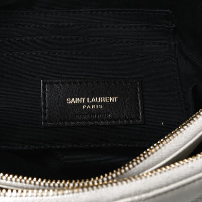 Saint Laurent Grained Lambskin Quilted Mini Becky Double Zip Bag Vintage White 6 of 15