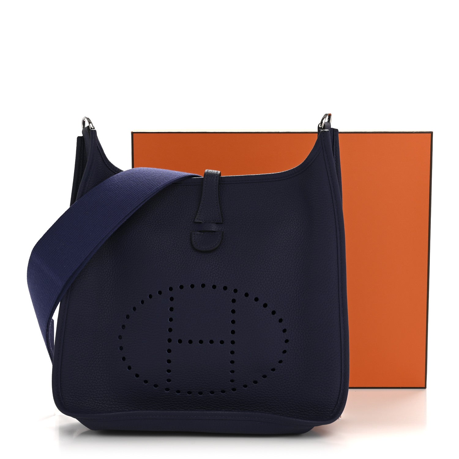 Hermes Taurillon Clemence Evelyne III PM Bleu Encre 12 of 12