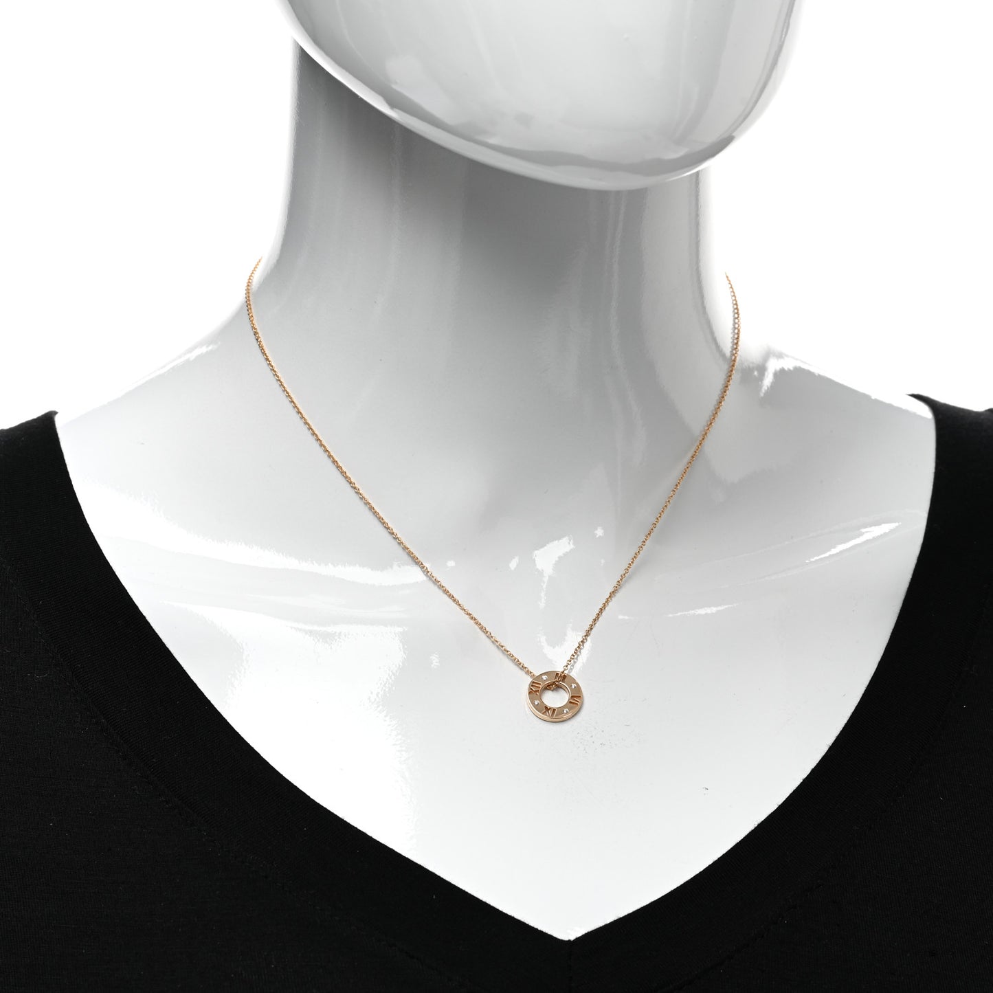 18K Rose Gold Diamond Atlas Pierced Pendant Necklace