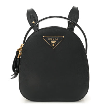 Prada Saffiano Lux Mini Odette Backpack Black 1 of 10