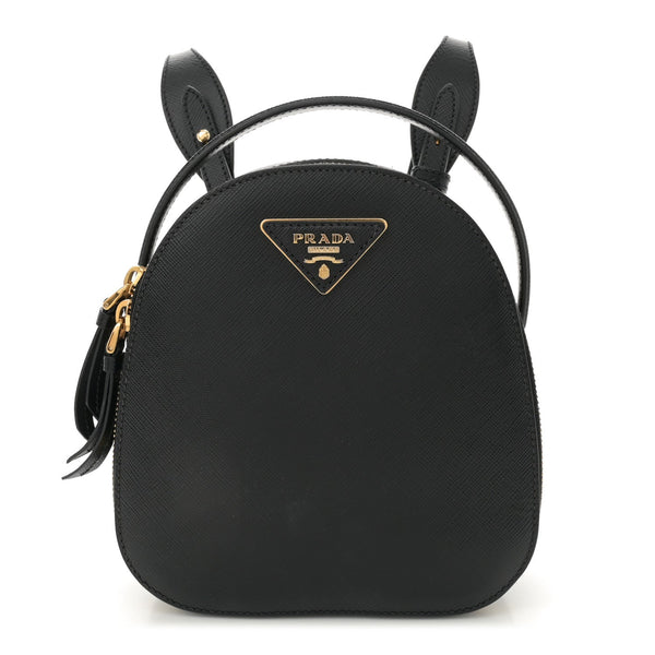 Prada Saffiano Lux Mini Odette Backpack Black 1702099 – FASHIONPHILE