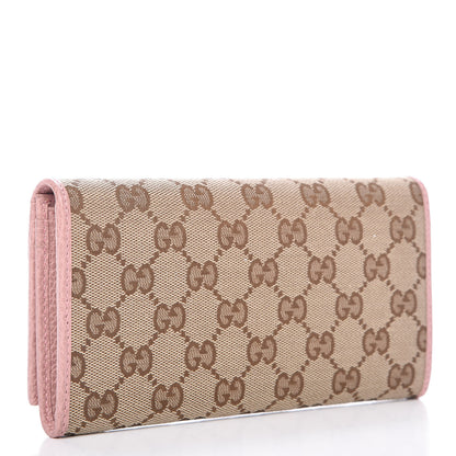Gucci Monogram Dollar Calfskin Continental Flap Wallet Beige Ebony Soft Pink 3 of 7