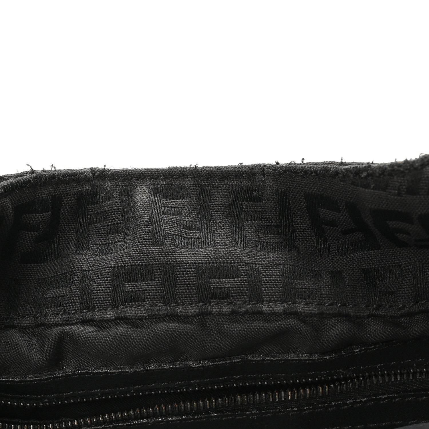 Fendi Zucchino Vitello Shoulder Bag Black Moro 11 of 12