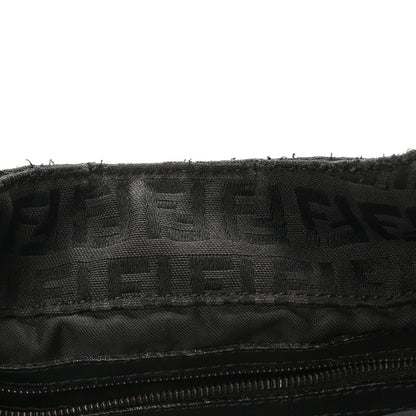 Fendi Zucchino Vitello Shoulder Bag Black Moro 11 of 12