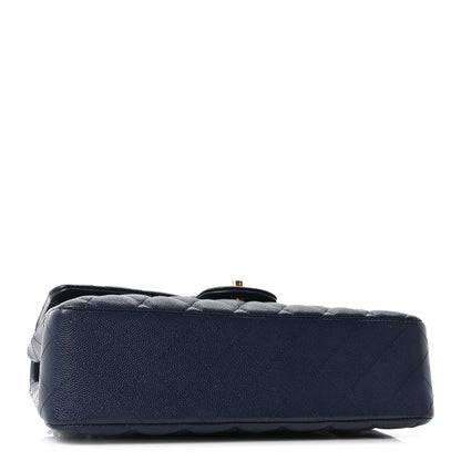 Chanel Caviar Quilted Medium Double Flap Navy 4 of 10