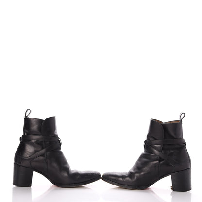 Christian Louboutin Calfskin Buckle Wrap Ankle Boots Booties 41 Black 6 of 11