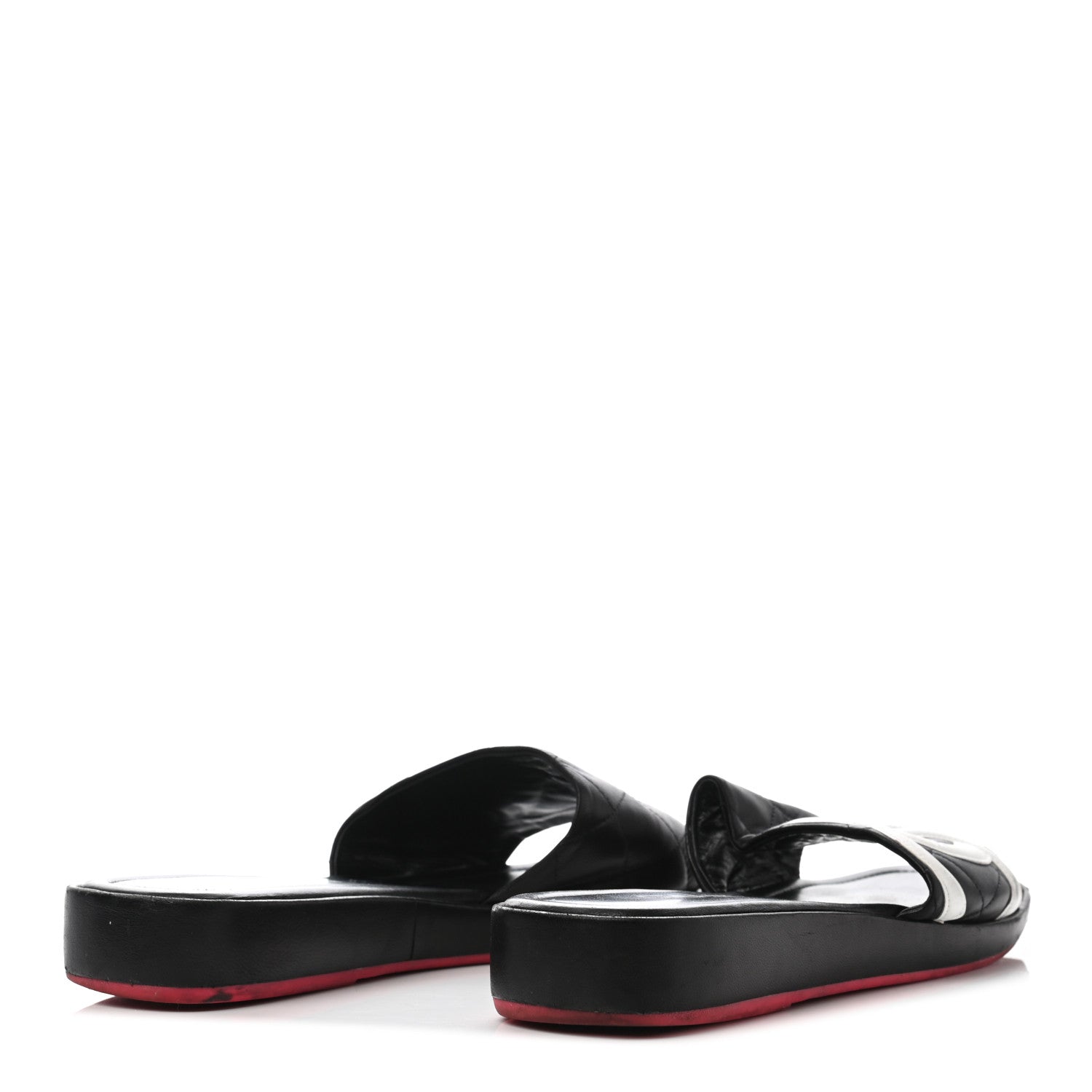 Chanel Calfskin Cambon CC Flat Slide Sandals 38 Black 4 of 10