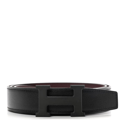 Hermes Box Togo 32mm Matte H Belt 95 Black Rouge H 1 of 9