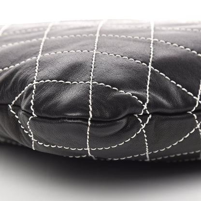 Chanel Lambskin Contrast Stitch Shoulder Bag Black 5 of 11
