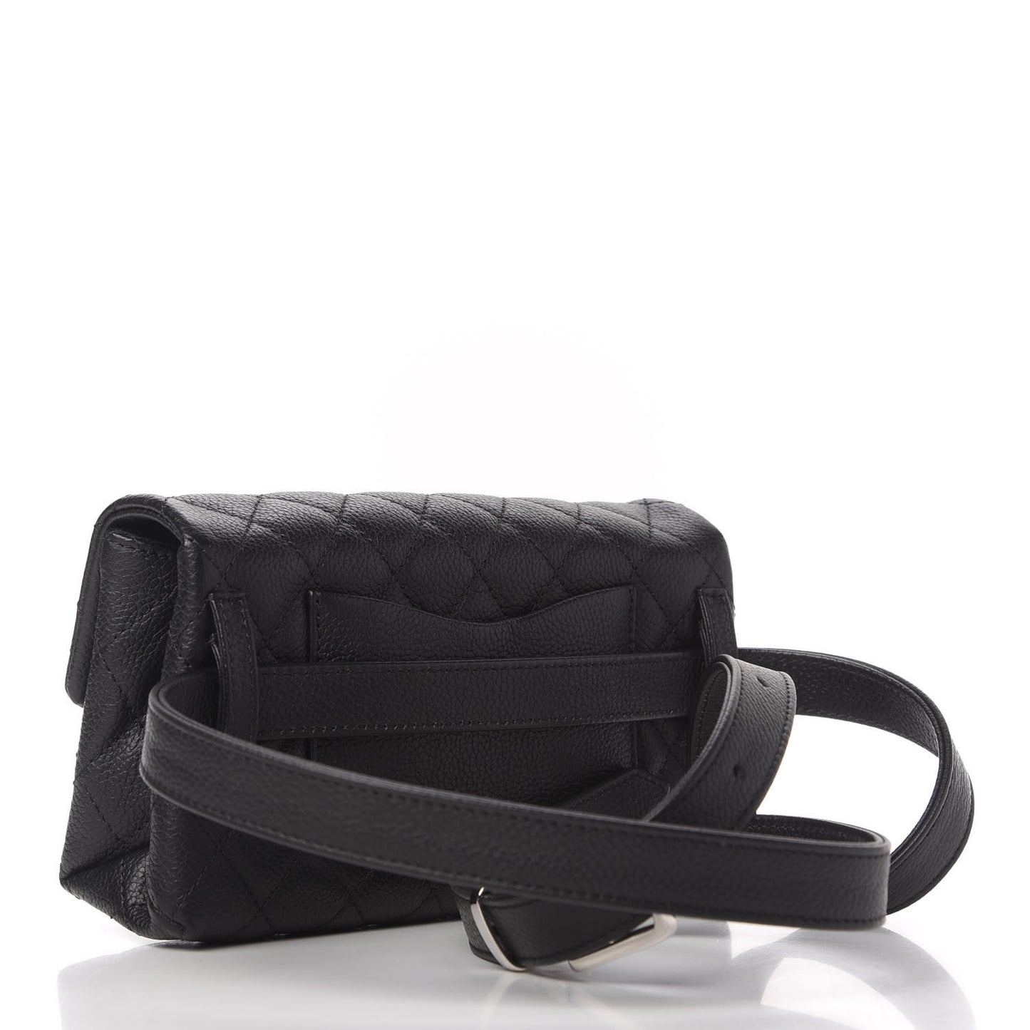 Grained Calfskin Quilted 2.55 Reissue Flap Belt Bag Clutch Black