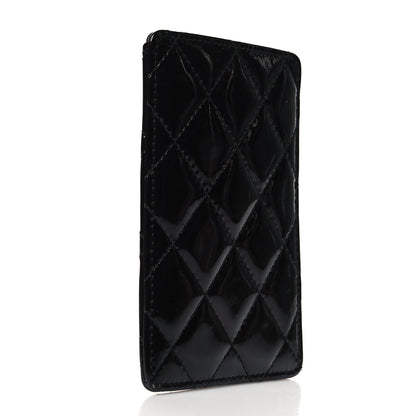 Chanel Patent Quilted Brilliant Vertical Card Holder Black 3 of 10