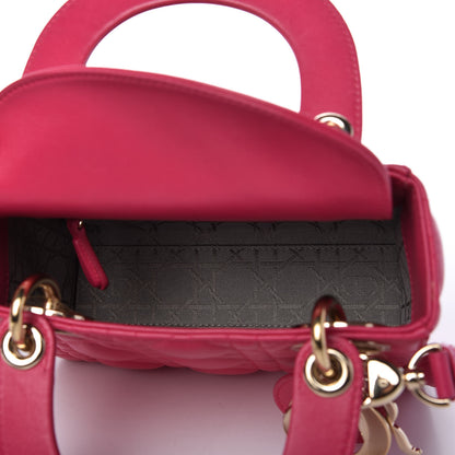 Christian Dior Lambskin Cannage Mini Lady Dior Fuchsia 5 of 9