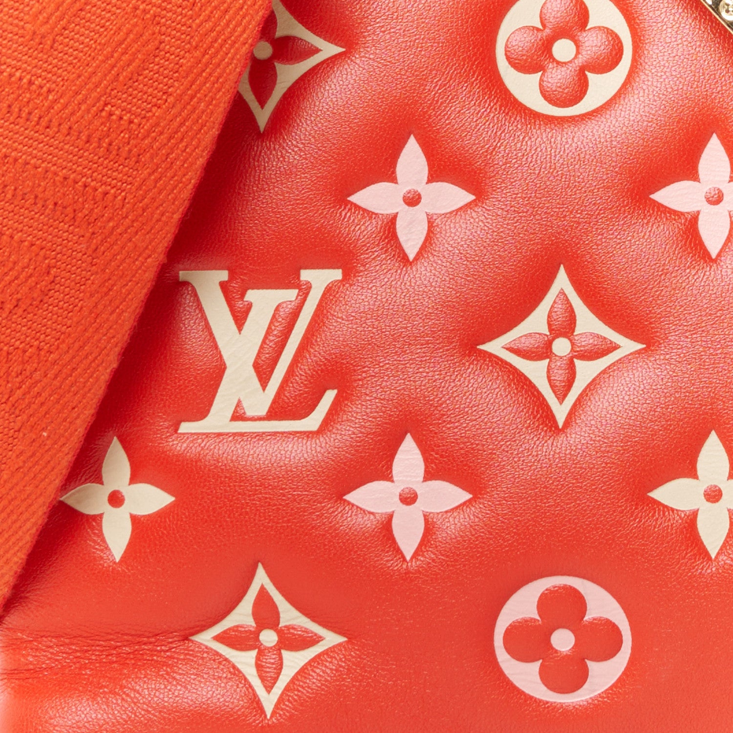 Louis Vuitton Lambskin Embossed Monogram Coussin PM Coquelicot Red 10 of 12
