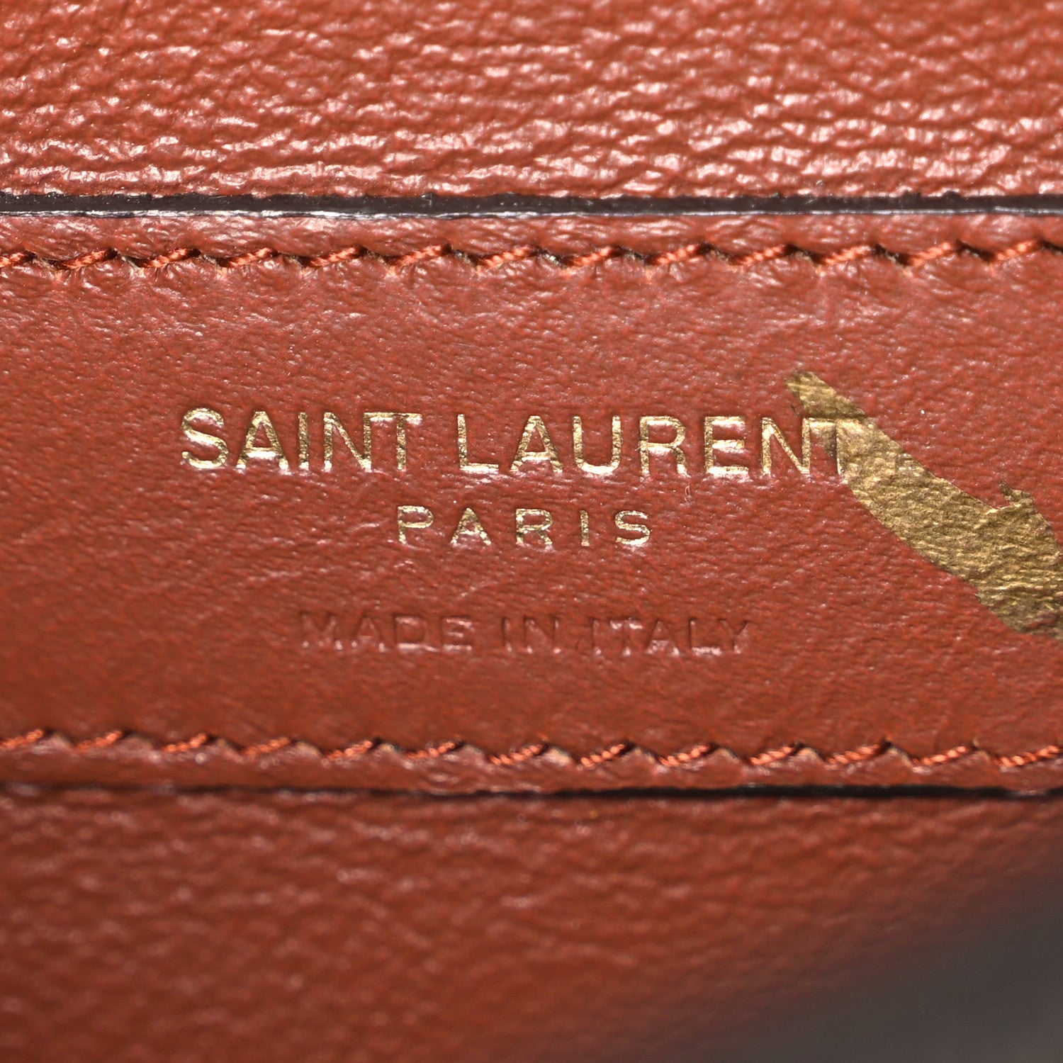 Saint Laurent Canvas Smooth Calfskin Le Monogramme Medium Buckle Satchel Chestnut 6 of 10