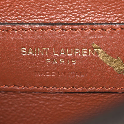 Saint Laurent Canvas Smooth Calfskin Le Monogramme Medium Buckle Satchel Chestnut 6 of 10