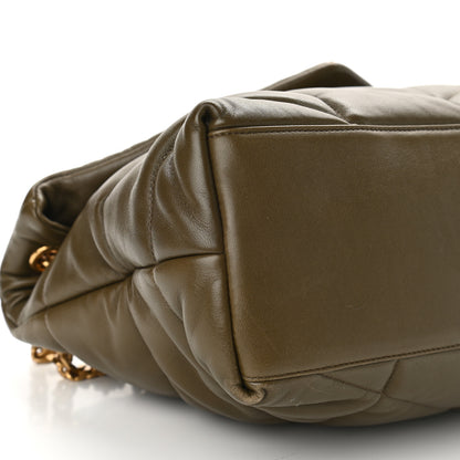 Saint Laurent Lambskin Quilted Medium Loulou Puffer Monogram Chain Satchel Seaweed 7 of 8