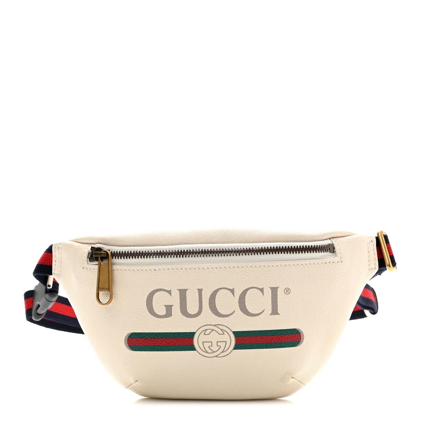 Grained Calfskin Small Logo Belt Bag White