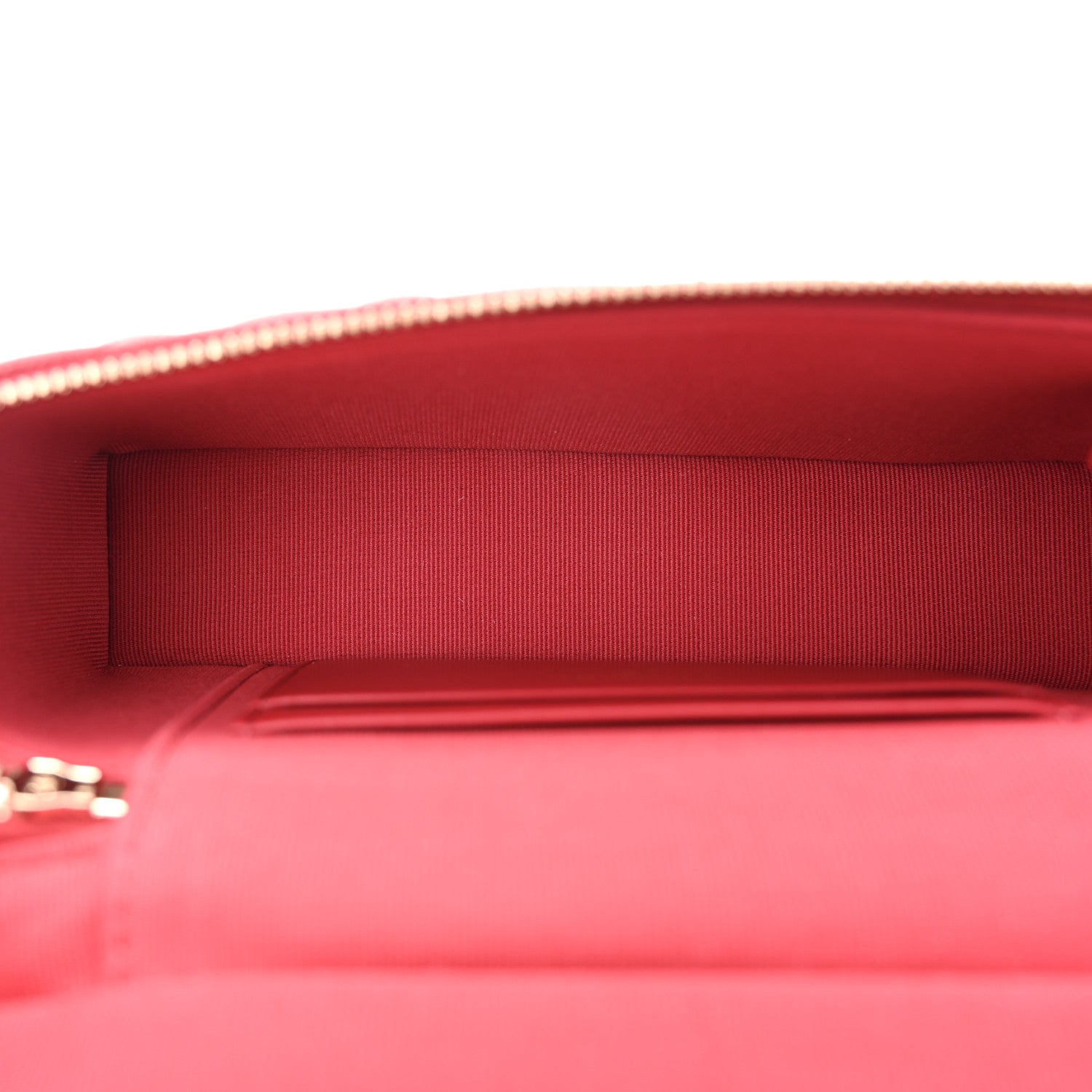 Chanel Caviar Quilted Top Handle Slim Vanity With Chain Red 5 of 10
