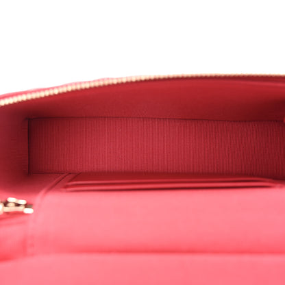 Chanel Caviar Quilted Top Handle Slim Vanity With Chain Red 5 of 10