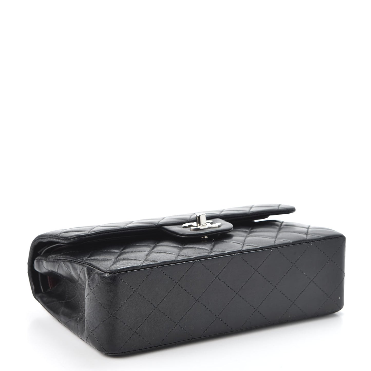 Lambskin Quilted Small Double Flap Black