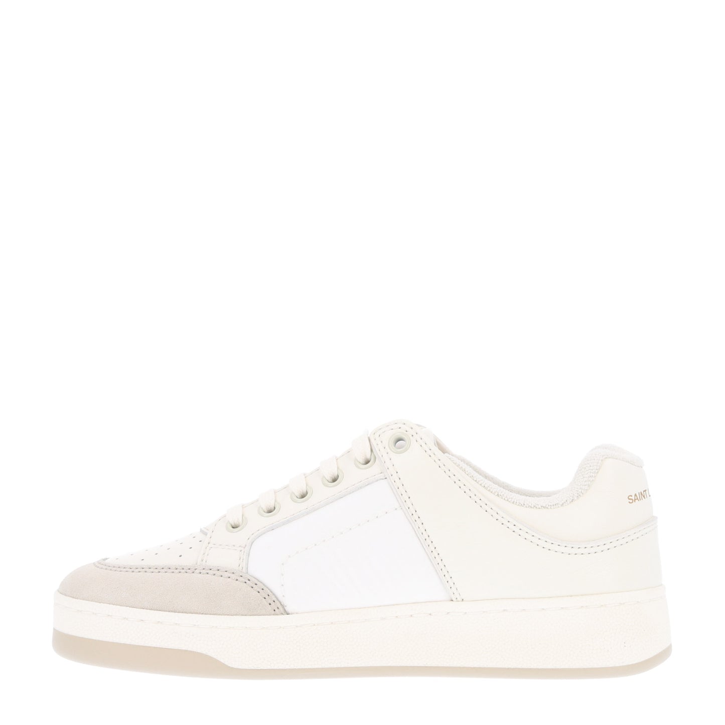 Calfskin Perforated Suede SL61 Sneakers 37.5 Blanc Optique