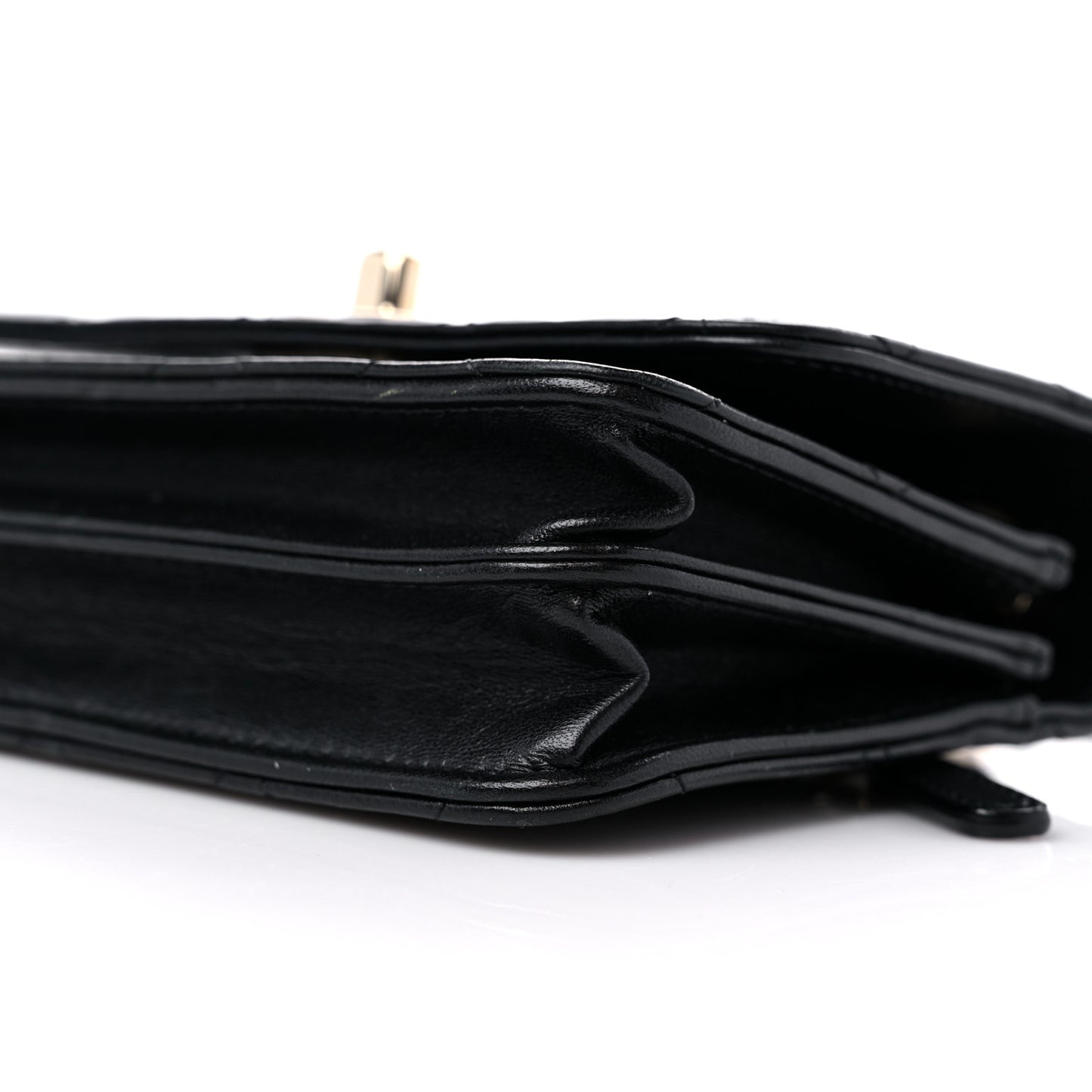 Lambskin Quilted Mini Trendy CC Wallet On Chain WOC Black