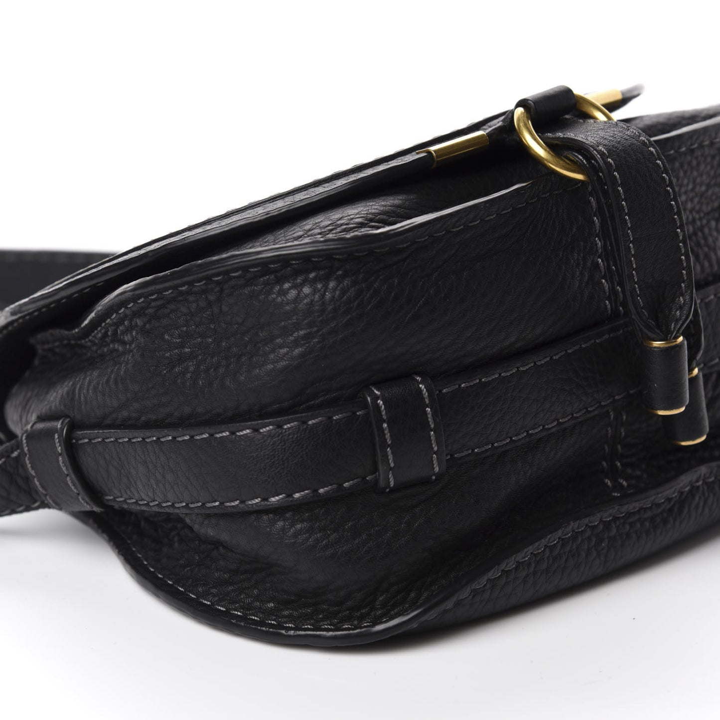 Calfskin Mini Marcie Round Crossbody Bag Black