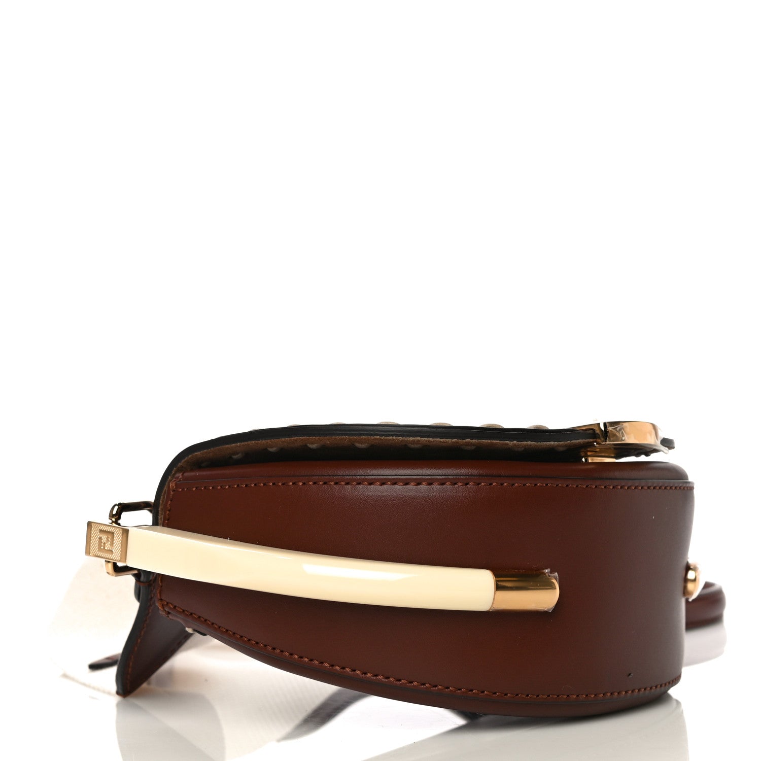 Fendi Vitello King Plexiglass Macro Stitchings Moonlight Shoulder Bag Praline 4 of 11